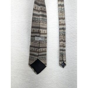 Stafford 100% Silk Necktie Brown Beige Patterned Men's Business‎ Formal